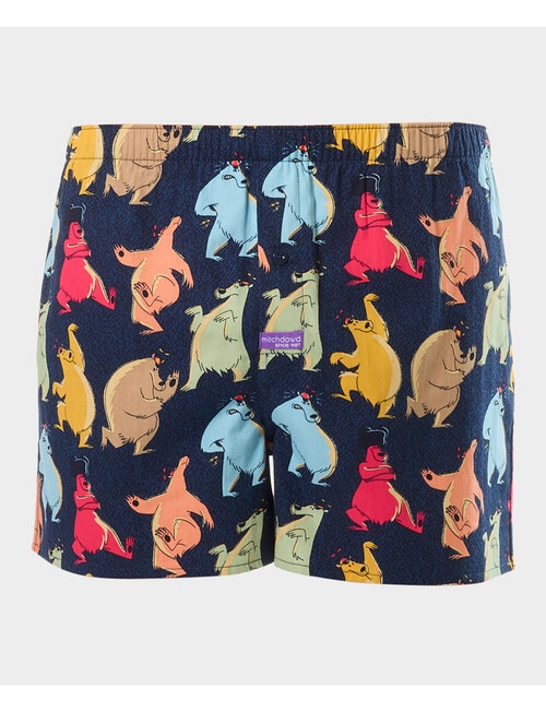 Mitch Dowd Dance Bears Cotton Boxer Short, Navy product photo