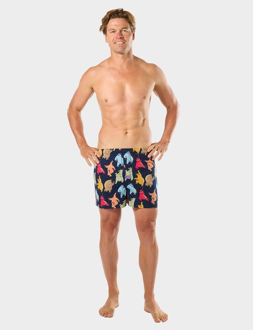 Mitch Dowd Dance Bears Cotton Boxer Short, Navy product photo View 05 L