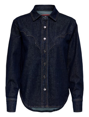 ONLY Piccadilly West Denim Shirt, Dark Blue product photo