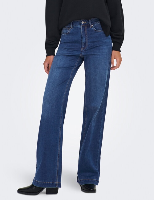 ONLY Madison-Royal Wide Denim Jean, Dark Blue product photo View 03 L