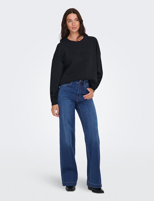ONLY Madison-Royal Wide Denim Jean, Dark Blue product photo View 04 L