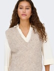 ONLY Gila Knit Vest, Toasted Coconut product photo View 03 S