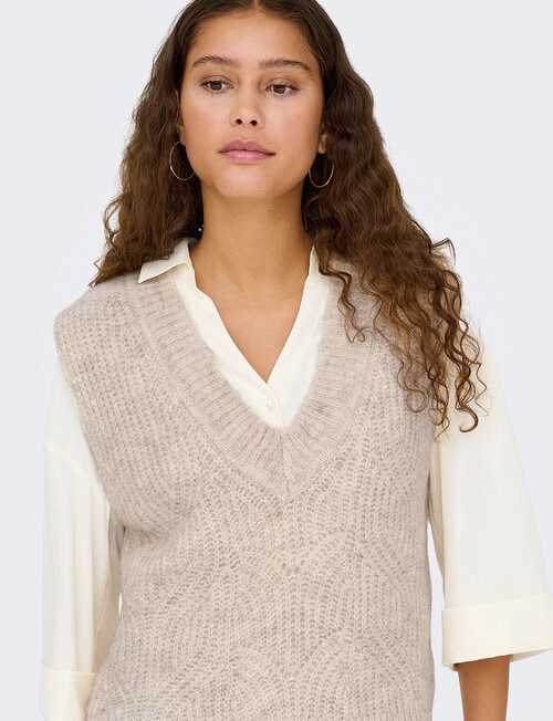 ONLY Gila Knit Vest, Toasted Coconut product photo View 03 L