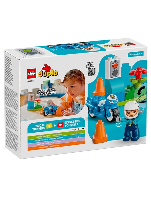 LEGO DUPLO Blue Police Motorcycle, 10471 product photo View 05 L