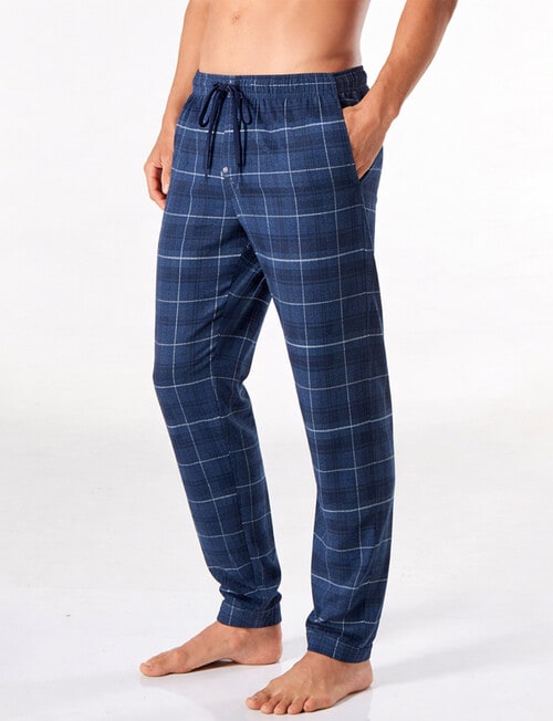 Mitch Dowd Base Check Flannel Sleep Pant, Navy product photo View 03 L