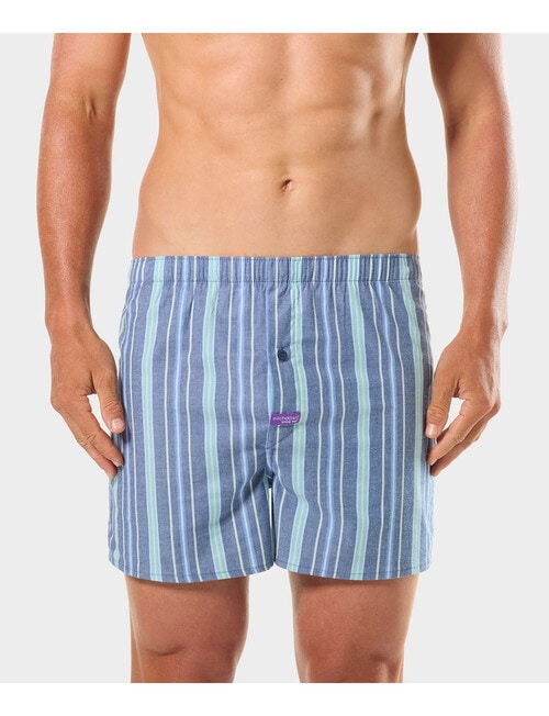Mitch Dowd Regal Stripe Cotton Stretch Boxer Short, Navy product photo View 02 L