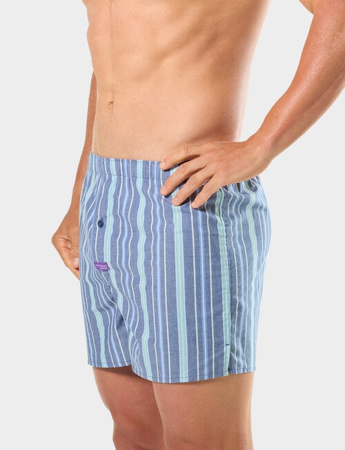 Mitch Dowd Regal Stripe Cotton Stretch Boxer Short, Navy product photo View 04 L