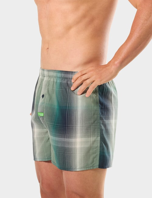 Mitch Dowd Green Machine Check Bamboo Boxer Short, Green product photo View 04 L