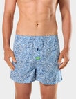 Mitch Dowd Paisley Hero Bamboo Boxer Short, Blue product photo View 02 S