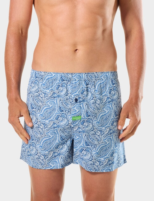 Mitch Dowd Paisley Hero Bamboo Boxer Short, Blue product photo View 02 L