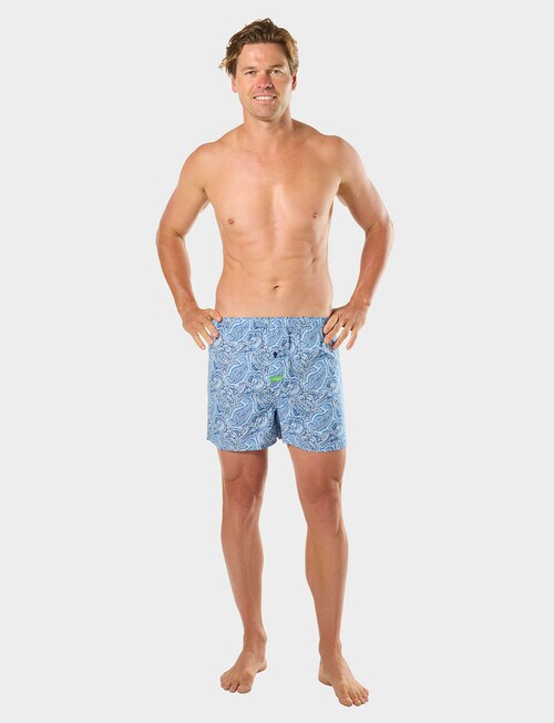 Mitch Dowd Paisley Hero Bamboo Boxer Short, Blue product photo View 05 L
