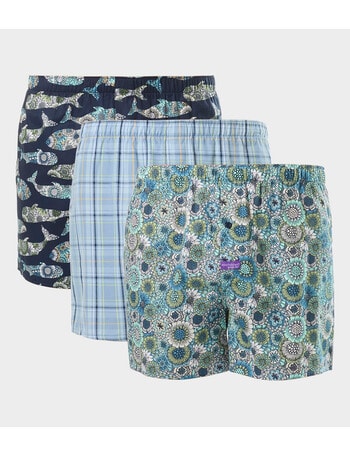 Mitch Dowd Making Waves Cotton Boxer Short, 3-Pack, Assorted product photo