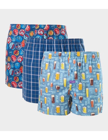 Mitch Dowd Beer Me Cotton Boxer, 3-Pack, Assorted product photo