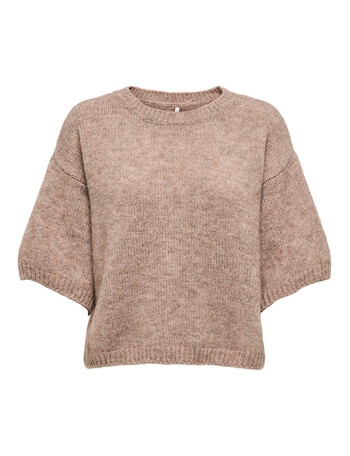 ONLY Gila Short Sleeve Knit Jumper, Toasted Coconut product photo