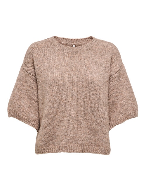 ONLY Gila Short Sleeve Knit Jumper, Toasted Coconut product photo