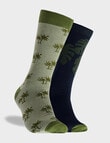 Mitch Dowd Palm Cotton Crew Socks, 2-Pack, Assorted product photo