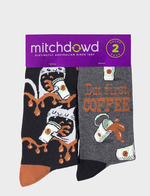 Mitch Dowd Kawfee Cotton Crew Sock, 2-Pack, Assorted product photo View 02 L