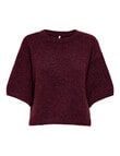 ONLY Gila Short Sleeve Knit Jumper, Wine Tasting product photo