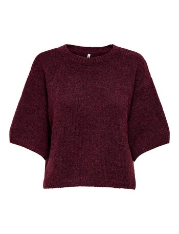 ONLY Gila Short Sleeve Knit Jumper, Wine Tasting product photo