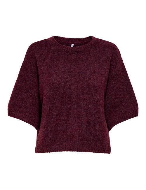 ONLY Gila Short Sleeve Knit Jumper, Wine Tasting product photo