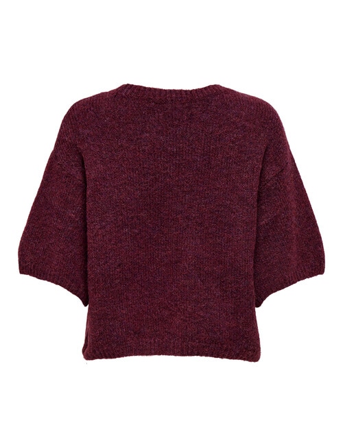 ONLY Gila Short Sleeve Knit Jumper, Wine Tasting product photo View 02 L