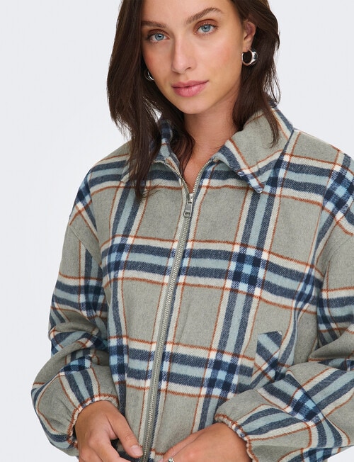 ONLY Rita Check Bomber, Grey Melange product photo View 03 L