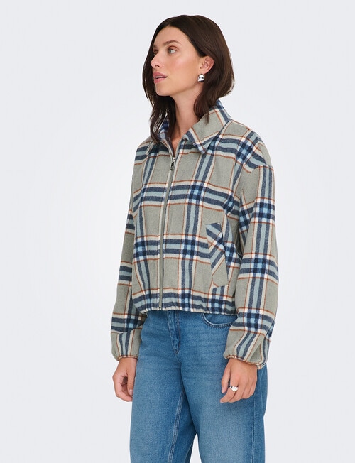 ONLY Rita Check Bomber, Grey Melange product photo View 04 L