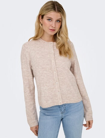 ONLY Simoni Long Sleeve Knit Cardigan, Pumice Stone Melange product photo