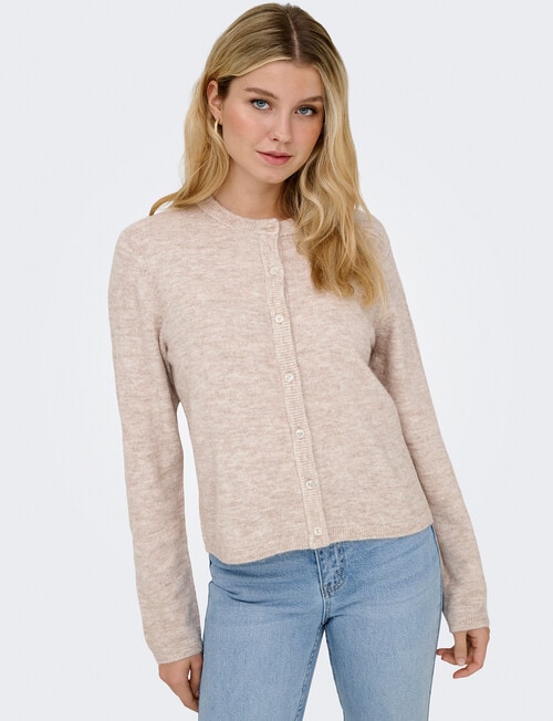 ONLY Simoni Long Sleeve Knit Cardigan, Pumice Stone Melange product photo