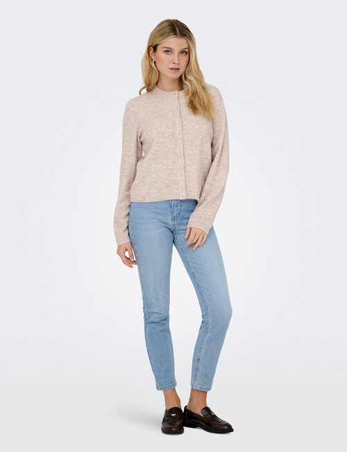 ONLY Simoni Long Sleeve Knit Cardigan, Pumice Stone Melange product photo View 04 L