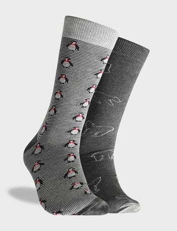 Mitch Dowd Artic Bamboo Crew Sock, 2-Pack, Grey product photo