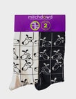 Mitch Dowd Puzzle Dog Bamboo Crew Sock, 2-Pack, Stone & Black product photo View 02 S