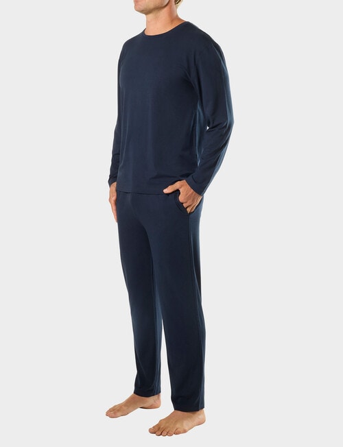 Mitch Dowd Bamboo Long Sleeve Sleep Top, Navy product photo View 03 L
