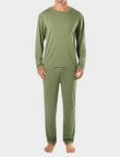 Mitch Dowd Bamboo Long Sleeve Sleep Top, Khaki Marle product photo
