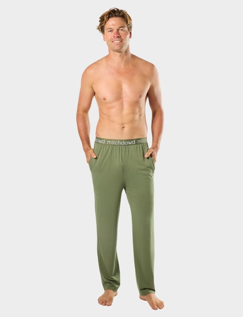 Mitch Dowd Bamboo Knit Pant, Khaki Marle product photo View 03 L