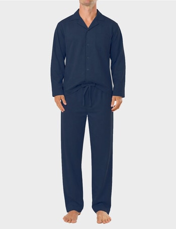 Mitch Dowd Mido Cotton Jersey Long PJ Set, Navy product photo