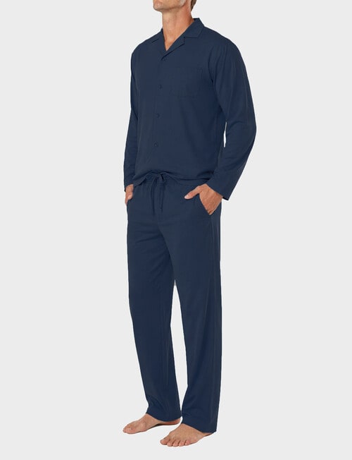 Mitch Dowd Mido Cotton Jersey Long PJ Set, Navy product photo View 03 L