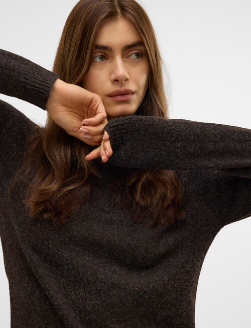 Vero Moda Doffy Long Sleeve Jumper, Chocolate Torte product photo View 03 L