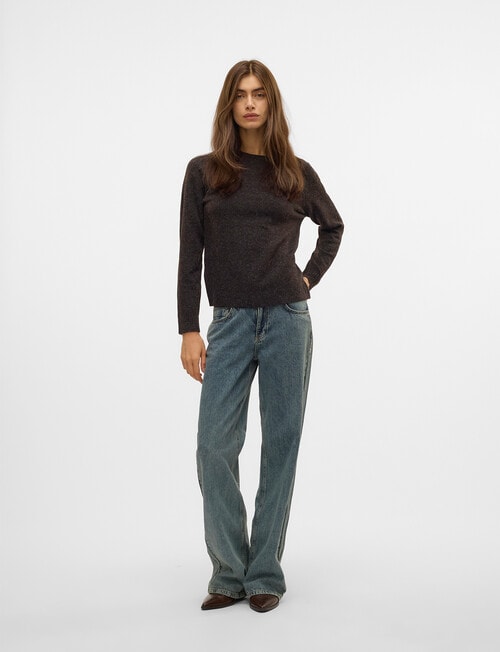 Vero Moda Doffy Long Sleeve Jumper, Chocolate Torte product photo View 04 L
