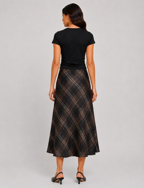 ONLY Jane Long Check Skirt, Chocolate Torte product photo View 02 L