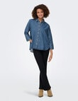 ONLY Grace-Elli 3/4 Sleeve Denim Shirt, Medium Blue Denim product photo View 04 S