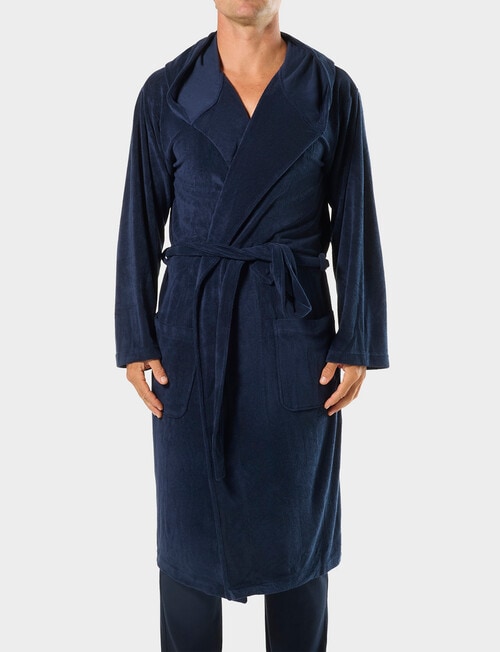 Mitch Dowd Frenchie Hooded Robe, Navy product photo