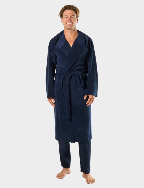 Mitch Dowd Frenchie Hooded Robe, Navy product photo View 04 L