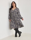 Studio Curve Shirred Empire Panel Dress, Desert Print product photo