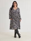 Studio Curve Shirred Empire Panel Dress, Desert Print product photo View 03 S