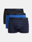 Jockey Comfort Stripe Trunk, 3-Pack, Black & Blue Stripe product photo