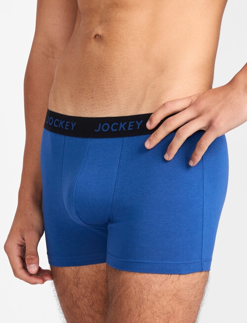 Jockey Comfort Stripe Trunk, 3-Pack, Black & Blue Stripe product photo View 02 L