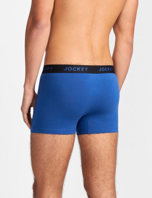 Jockey Comfort Stripe Trunk, 3-Pack, Black & Blue Stripe product photo View 03 L