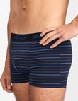 Jockey Comfort Stripe Trunk, 3-Pack, Black & Blue Stripe product photo View 06 S