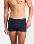 Jockey Comfort Stripe Trunk, 3-Pack, Black & Blue Stripe product photo View 07 S